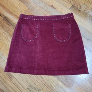 Mossimo Supply Co. Burgundy Mini Skirt with Stud Accents Size 10 Garden Girl